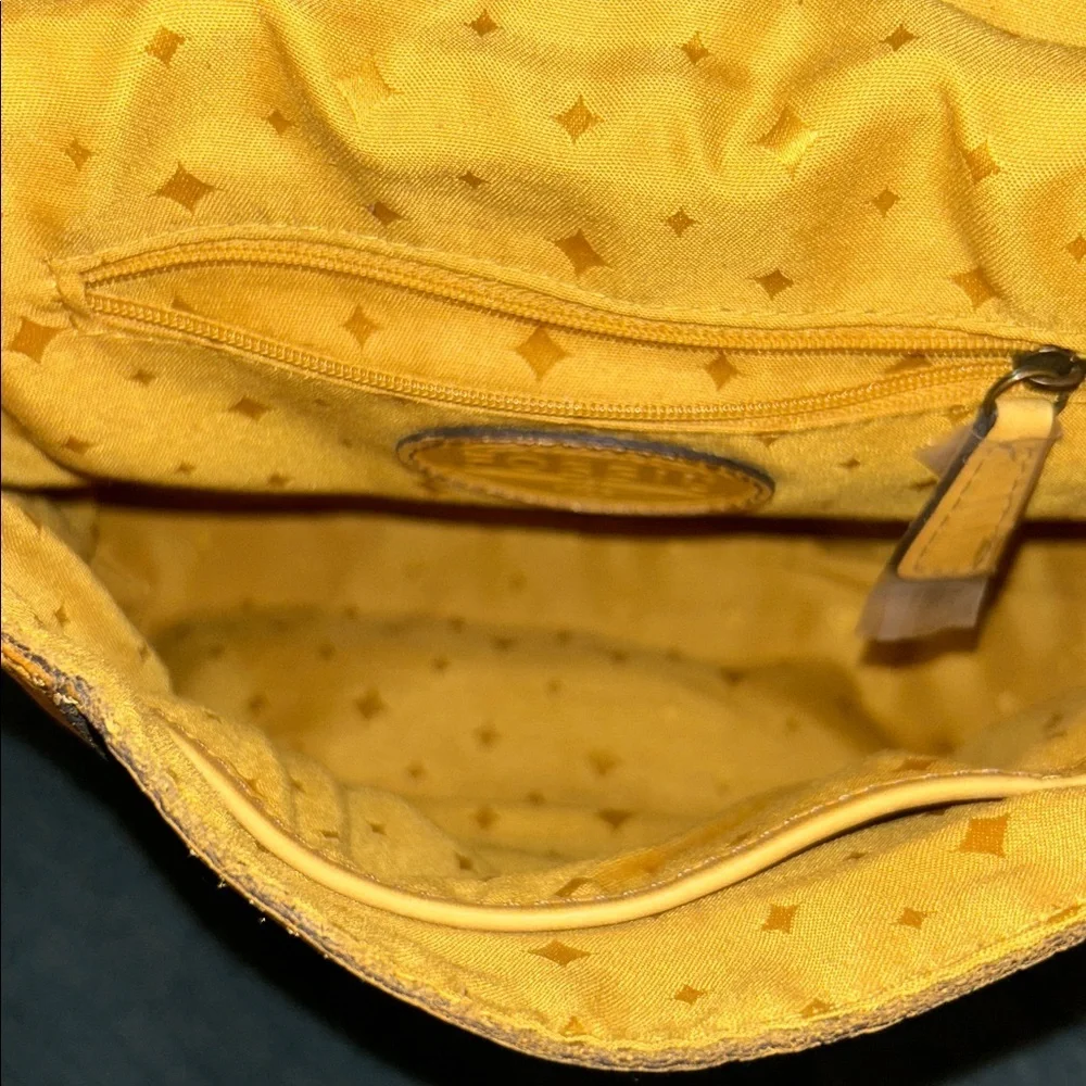 Fossil Yellow Leather Crossbody Bag